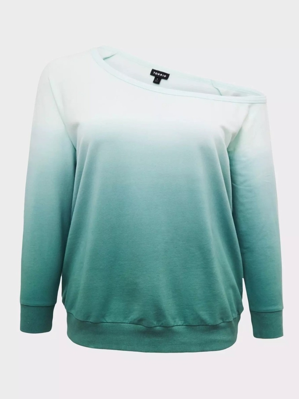 torrid Green Ombre Off The Shoulder Sweatshirt